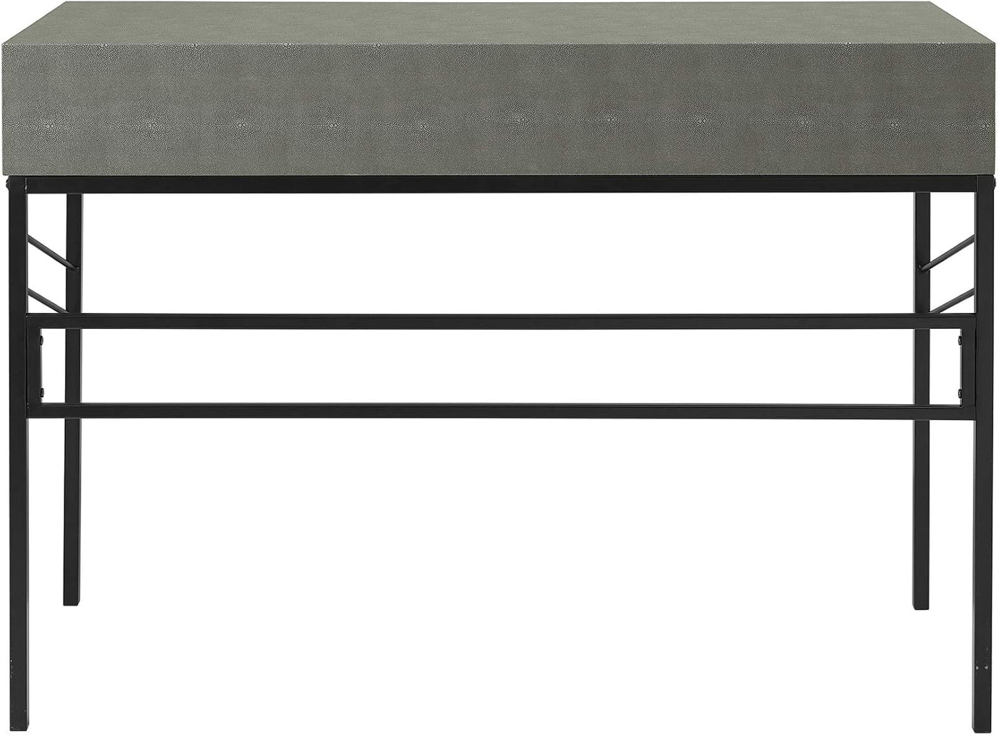 Walker Edison 2 Drawer Modern Wood and Metal Computer Writing Desk Home Office Workstation Small, 44 Inch, Grey