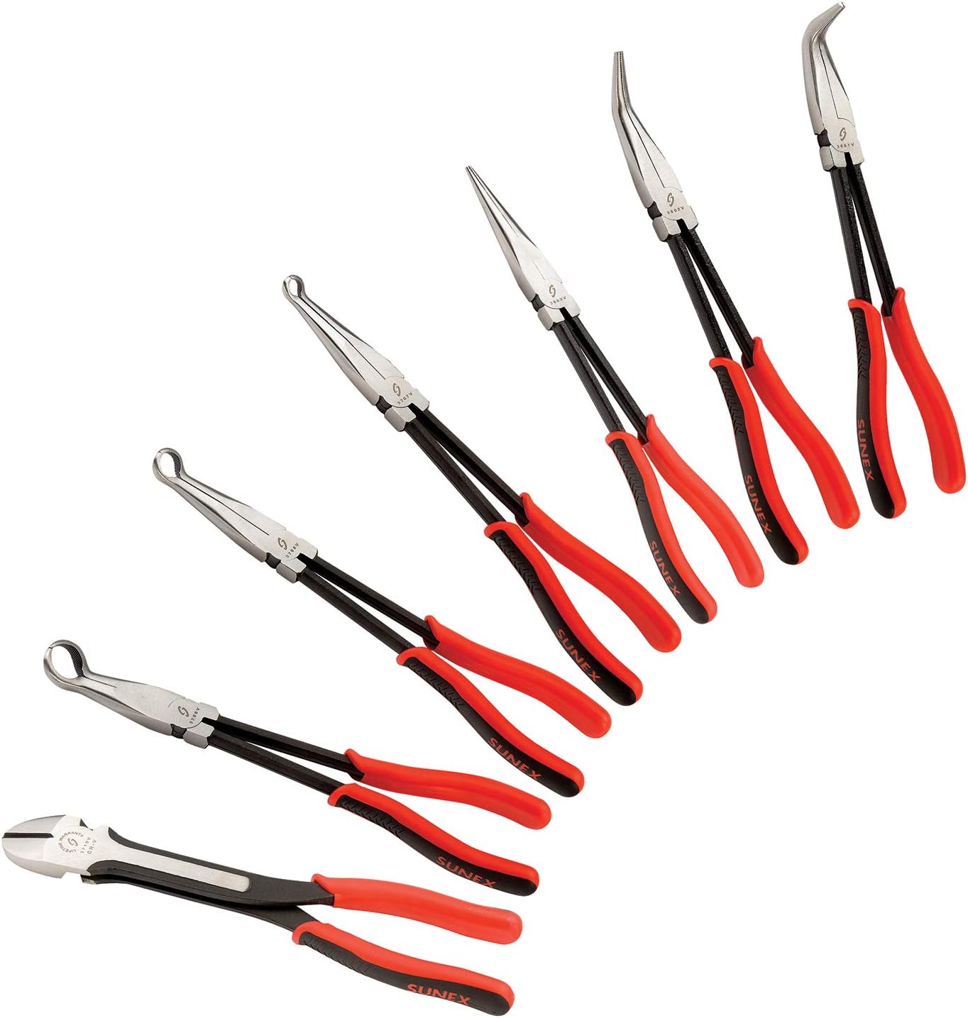 SUNEX TOOLS 3613V 7-Piece Long Reach Pliers Set