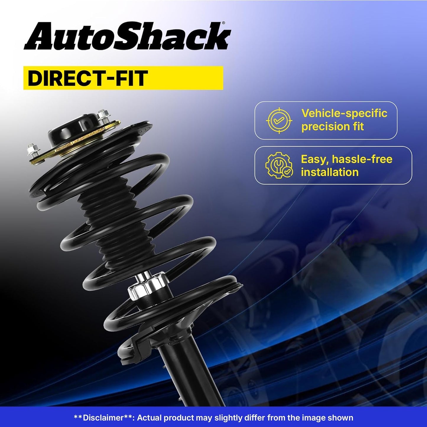 AutoShack Front & Rear Complete Strut & Coil Spring | Replacement for 2001-2006 Chrysler Sebring 2001-2006 Dodge Stratus | 4-PC