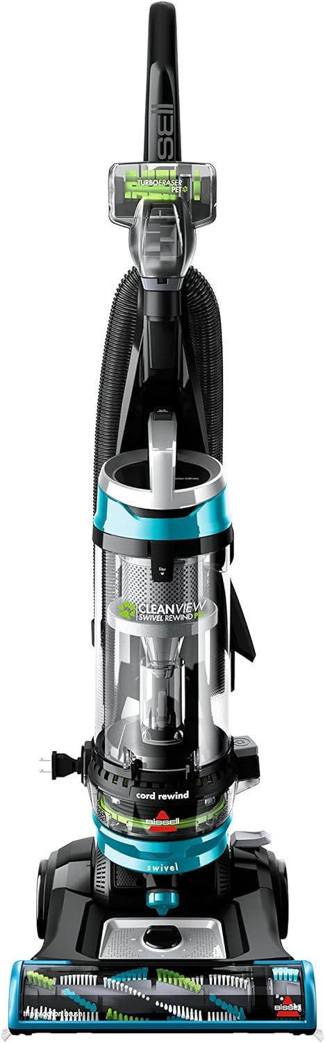 Bissell CleanView Swivel Vacuum with Triple Action Brush Roll, Swivel Steering, Extension Wand, Easy-Empty Dirt Tank, Multi-Cyclonic Suction System, New 2024 Model