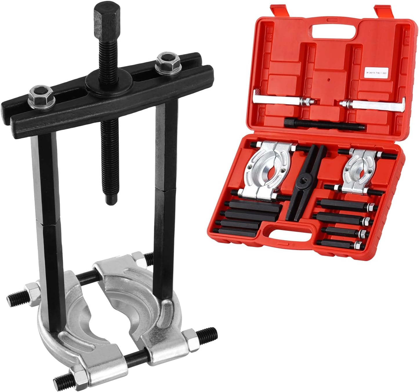 VEVOR Blind Hole Bearing Puller Set, 16-in-1 Inner Bearing Race and Seal Extractor Kit, Slide Hammer Pilot Insert Inner Internal Bearing Removal Tool Set, 10 Adjustable Collects and Counterstay