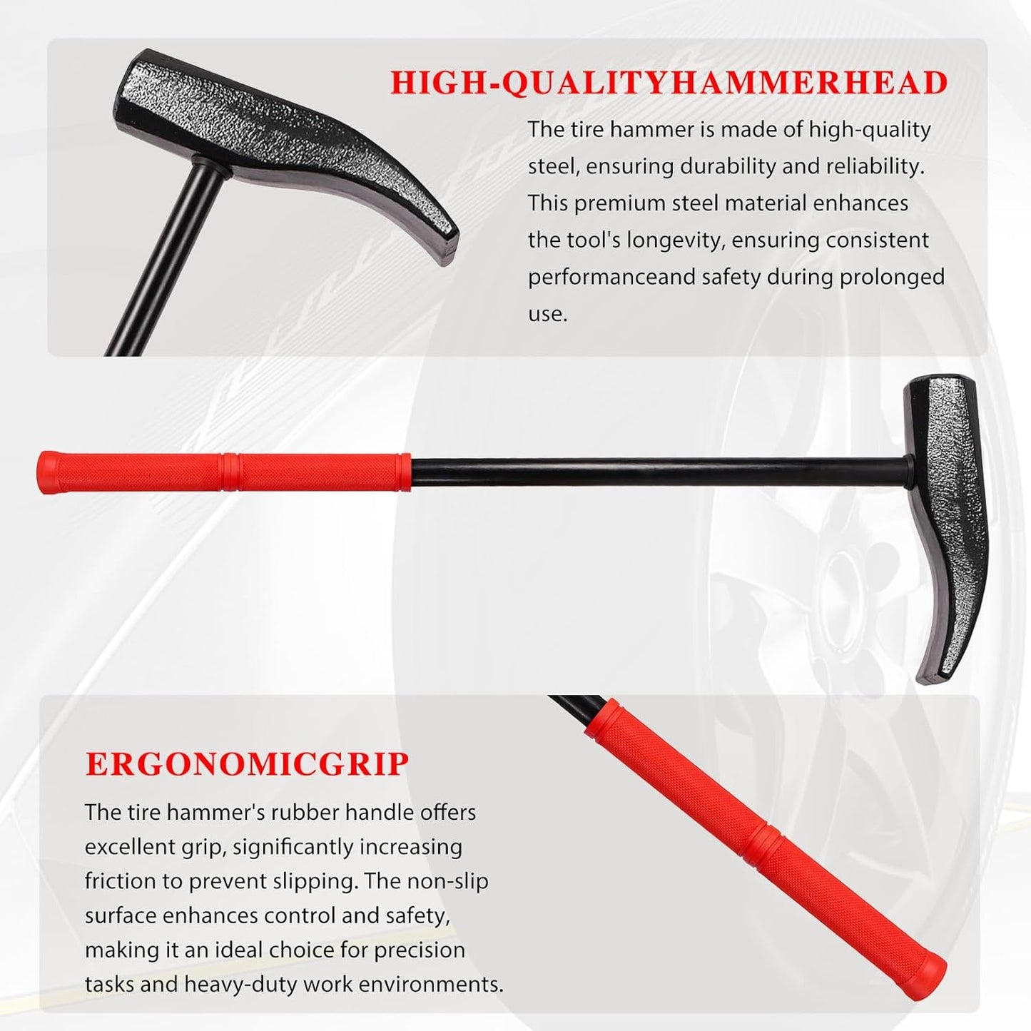 Tire Hammer Tire Bead Breaker Tool, 35429 Bead Breakers for Tire Removal, Semi Truck Tire Changing Tools, Tire Tools for Car Truck Bus ATV UTV Farm Tractor Aircraft Tires