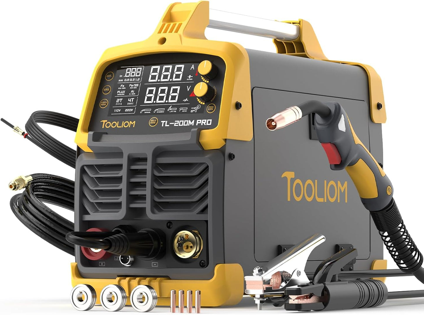 TOOLIOM 135A Mini MIG Welder Flux Core 110V MIG Welder Gasless Flux MIG/Lift TIG/Stick 3 in 1 Welding Machine Portable