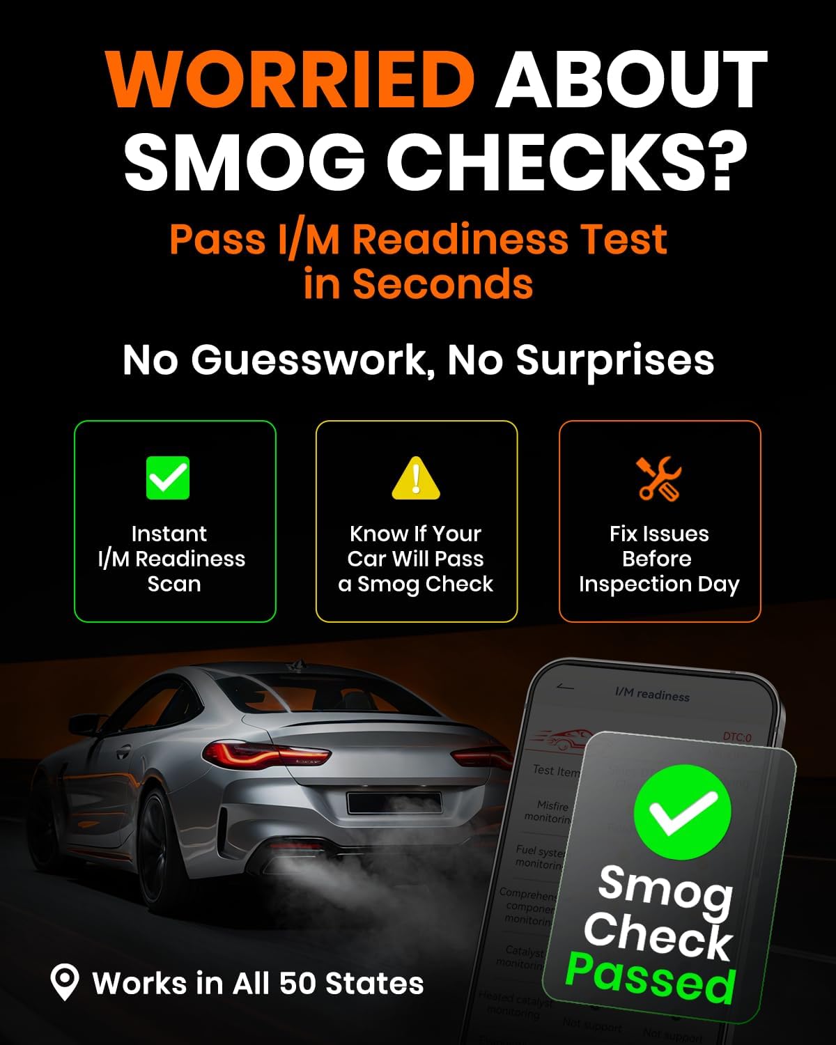 ANCEL BD310 OBD2 Scanner Diagnostic Tool - 3 in 1 OBD2 Scanner Bluetooth - App Based OBDII Scan Tool for Android & iPhone - Check Engine Light Code Reader - Wired, Bluetooth, and Heads-up Display