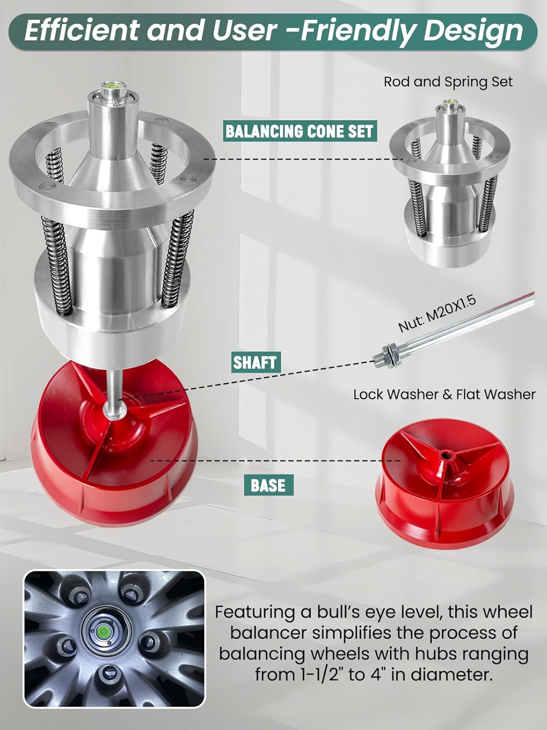 Tire Balancer Portable Bubble Wheel Balancer Tire Changer with Bubble Level for Car Light Truck Wheel Balancing