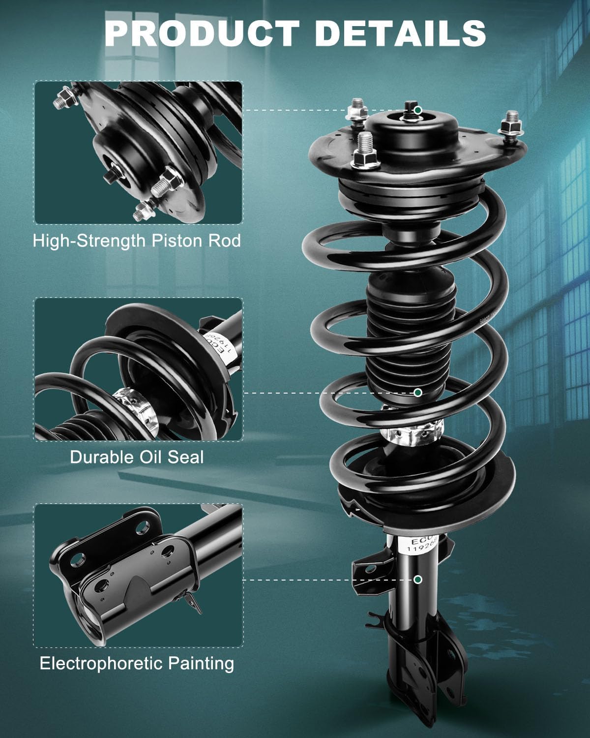 AUTOMUTO - Both (2) Front Pair Driver & Passenger Side Complete Strut & Spring Assembly Replacement for 2010-2012 for Hyundai for Santa Fe