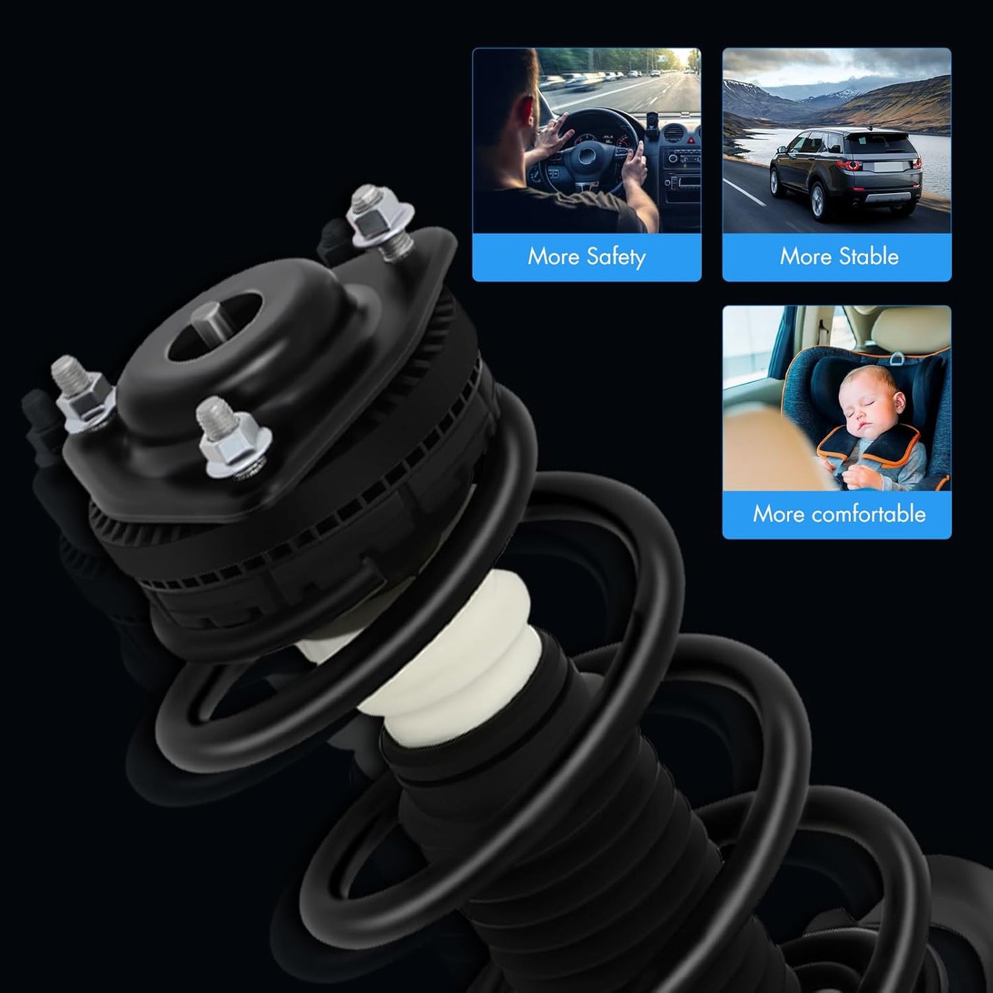 ASAPE 4PCS Front Rear Complete Struts Assembly w/Coil Spring Fit for Dodge Journey 2011 2012 2013 2014 2015 2016 2017 2018 2019 Replace OE 172509 172510, 172896 272896