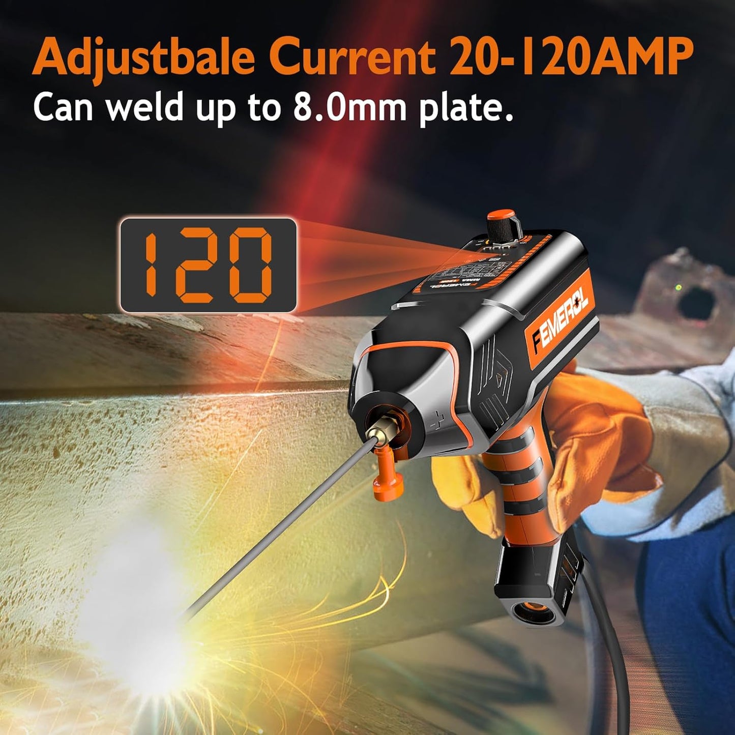 Welding Machine 110V,Handheld Welder, 120A Portable Stick Welder, Hand Held Welder Machine IGBT Inverter Digital Display with Welding Tool Set and Toolbox