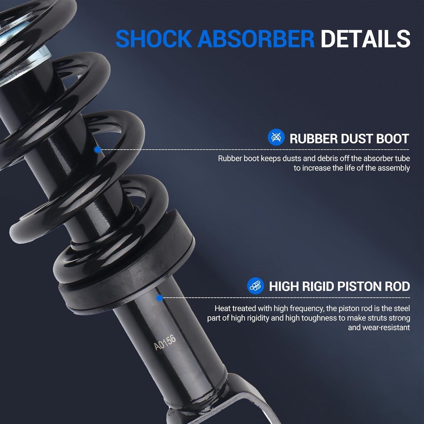 Autoround Pair 172292 Front Complete Shock Absorber Compatible with Ram 1500 2011-2018, Dodge Ram 1500 2009-2010, Ram 1500 Classic 2019-2023, Left & Right Struts with Coil Spring Assembly