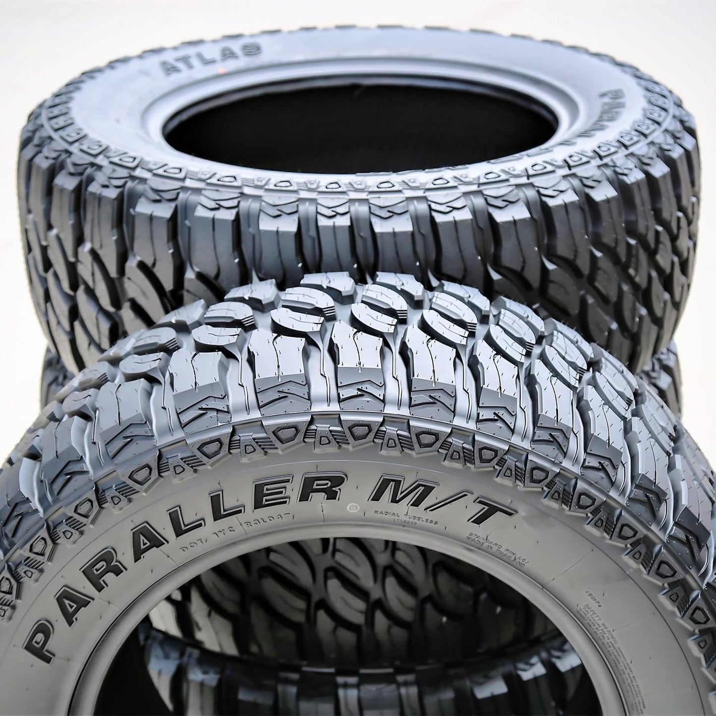 Atlas Paraller M/T Mud Off-Road Light Truck Radial Tire-LT285/55R20 285/55/20 285/55-20 122/119Q Load Range E LRE 10-Ply BSW Black Side Wall