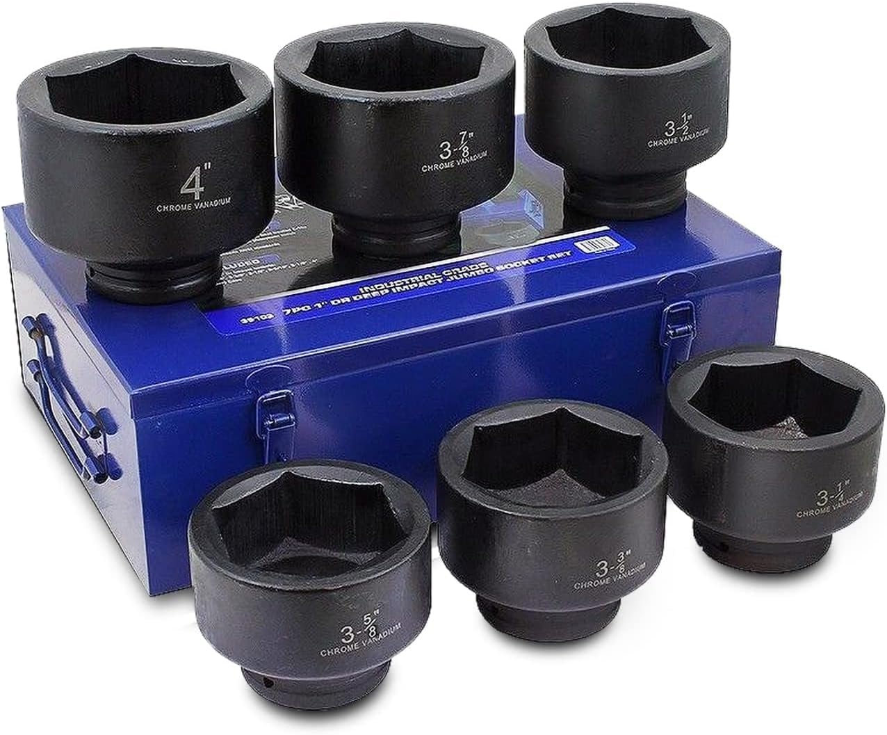 Stark USA Premium 21-Pieces SAE Jumbo Impact Socket Set 1" inch Drive Extension Bar Cr-Mo 6-Point Socket with Carrying Case