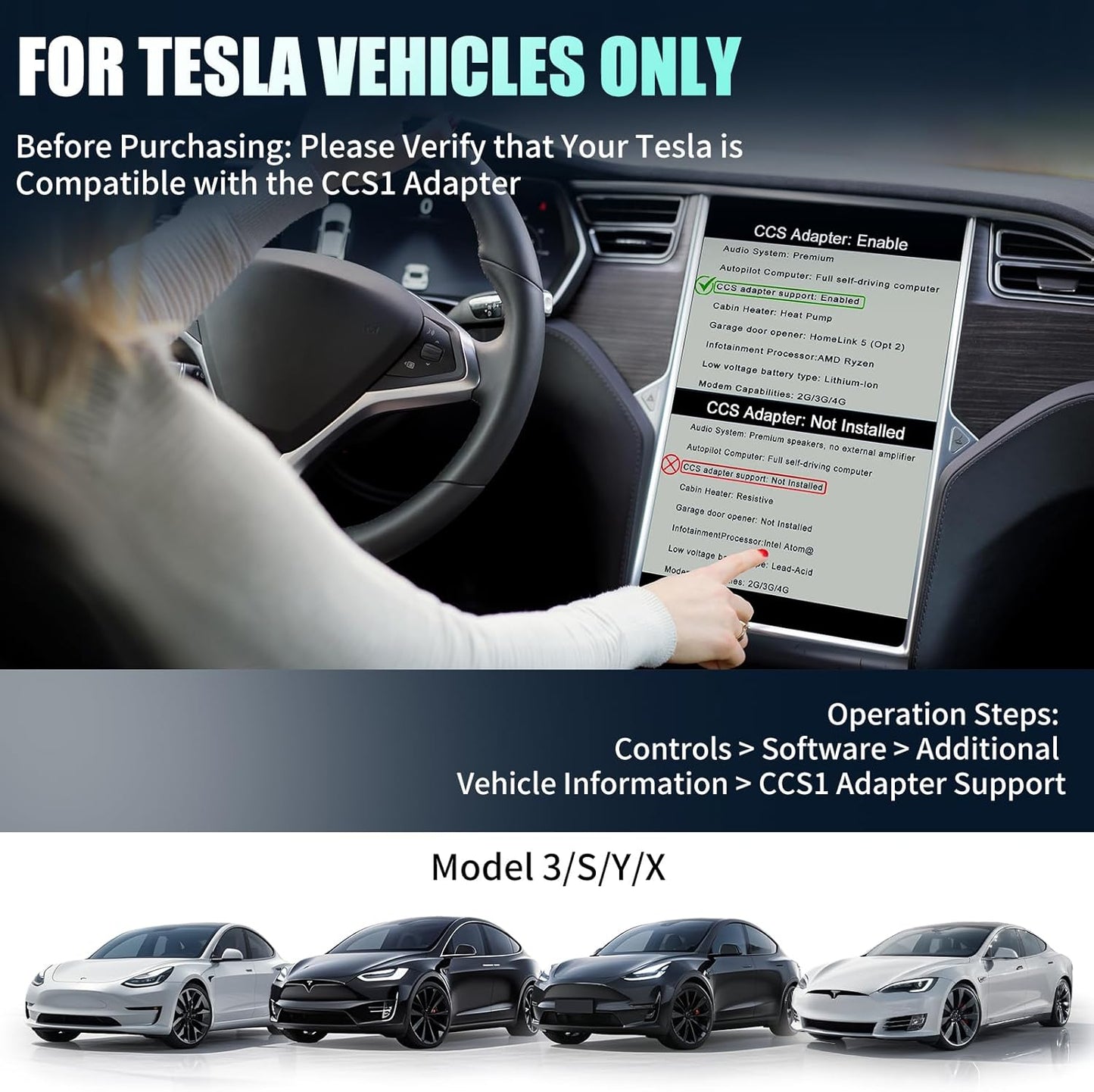 2 in 1 CCS & J1772 to Tesla Adapter,250KW CCS1 to NACS SuperFast Charging for Tesla Model 3, Y, S, X and Cybertruck,Compatible with Level 1 2 3 Charging Stations