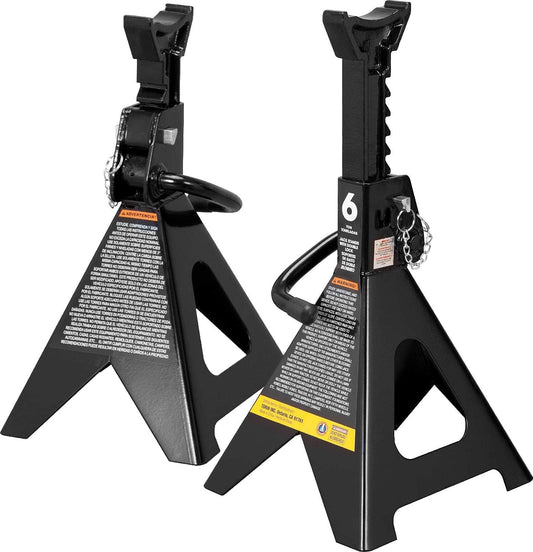 BIG RED AT46002ABR Torin Double Locking Steel Jack Stands, 2 Pack, 6 Ton (12,000 lb), Black