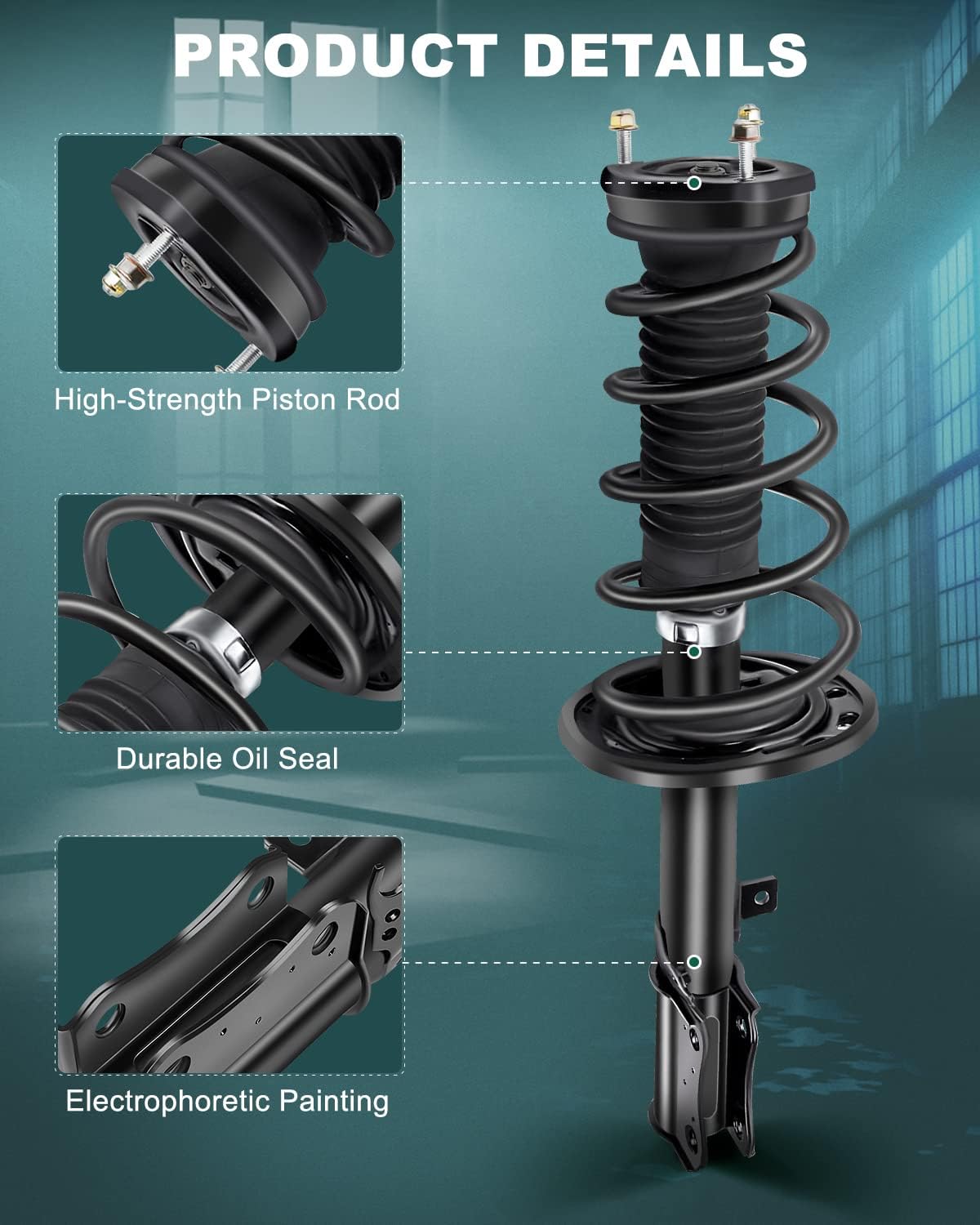AUTOMUTO Strut Spring Assembly Front and Rear Pair Shock Absorber FWD for 2004-2006 for Toyota Camry,2004-2006 for Lexus Es330, 2004-2006 for Toyota Solara Replace for 172205 172206 172207 172208