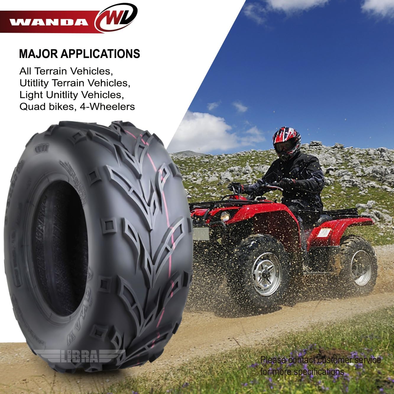 WANDA Set 4 Sport ATV Tires Go-Kart Tires 16x8-7 16x8x7 P361 10189