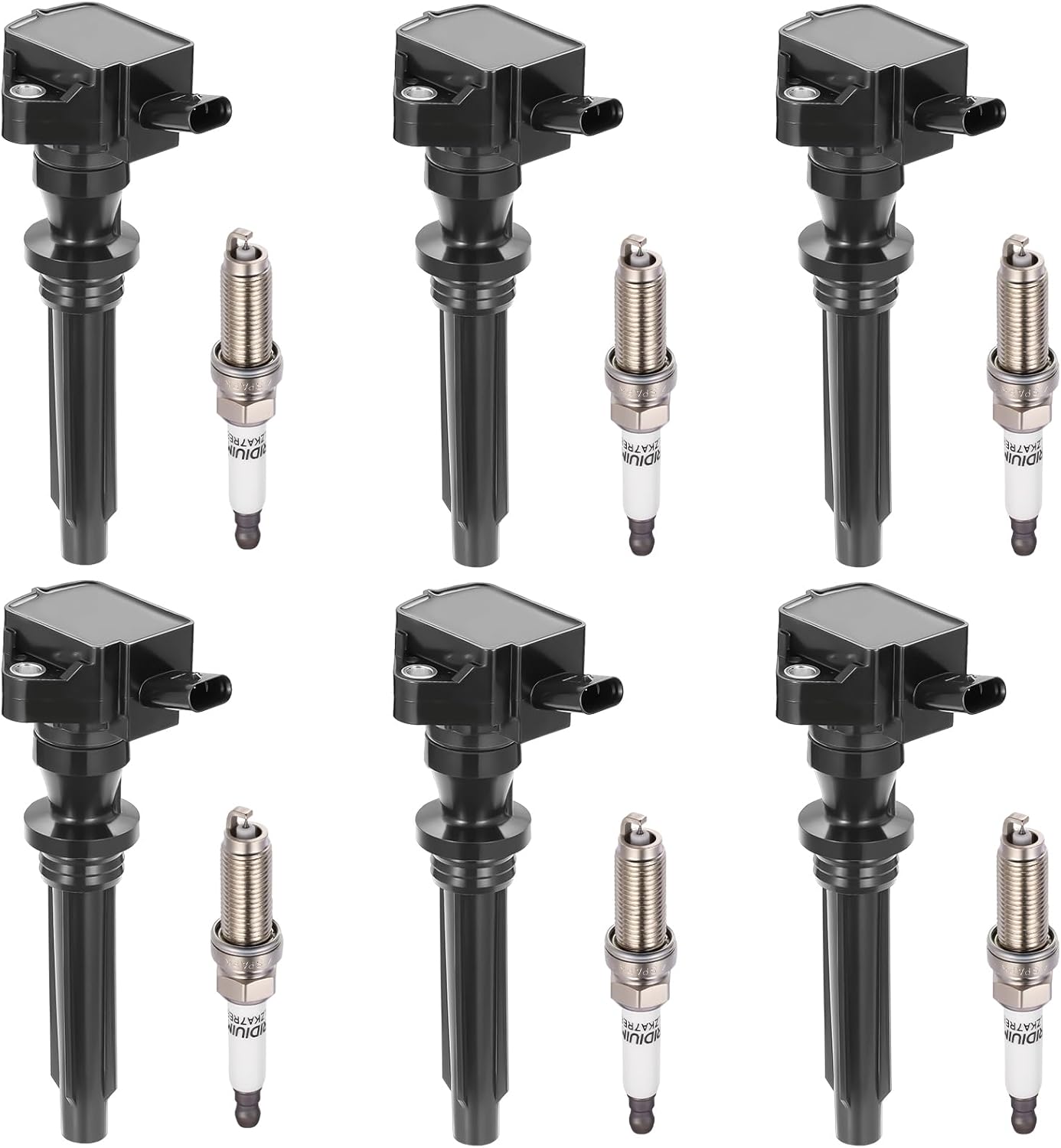 BDFHYK Ignition Coil Pack and Double Iridium Platinum Spark Plugs Compatible with BMW 328i xDrive 528i X3 525i 530i 325i 325xi 330i 330xi X3 Z4 X5 3.0L 2.5L L6 0221504470 12120032137 UF592, Sets of 6