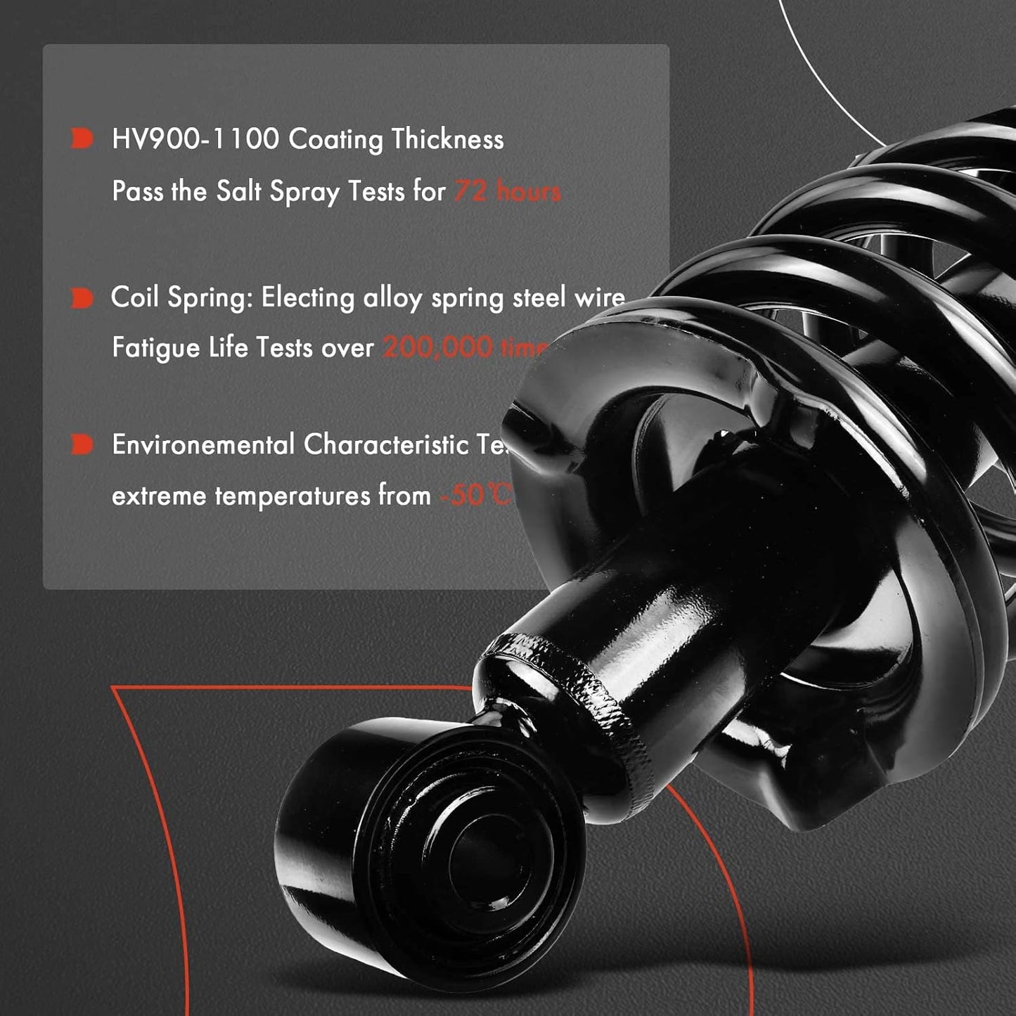 A-Premium Set of 2 Rear Complete Strut & Coil Spring Assembly Compatible with Honda Element 2003-2011, EX/LX
