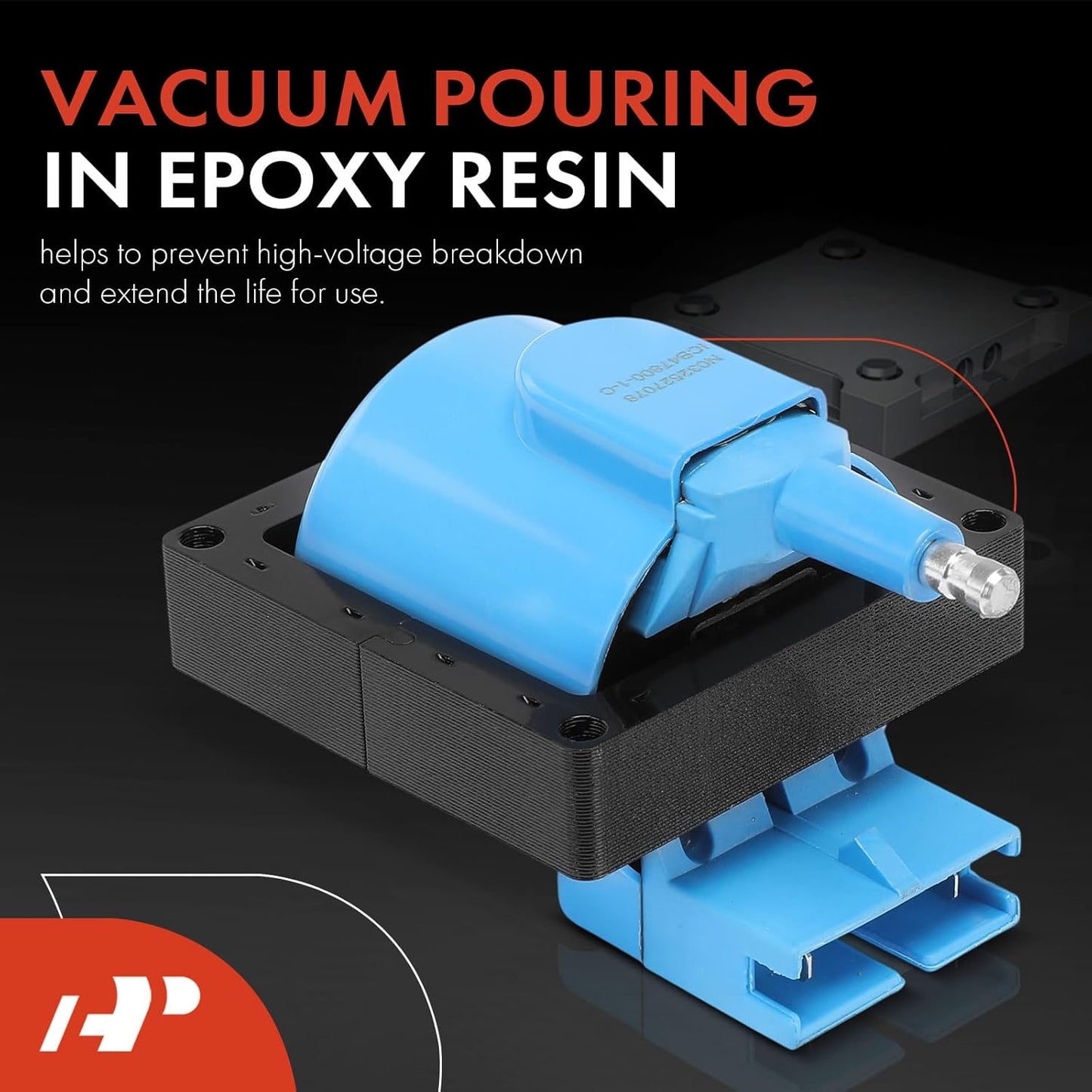 A-Premium (Blue) Engine Ignition Coil Pack Compatible with Ford F-150, F-250, F-250 HD, F-350, F-53 Motorhome Chassis, F-600, F-600 LPO, Mustang & Laforza & Lincoln & Mazda & Mercury & Merkur