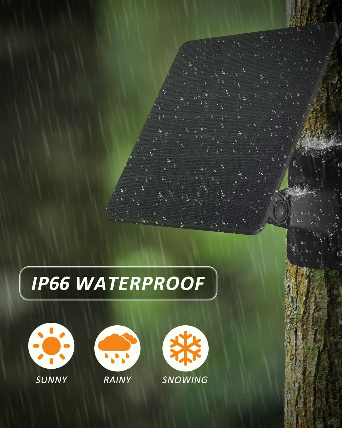 Trail Camera Solar Panel, WingHome 5000mAh Built-in Battery, 12V/1A & 6V/1.5A Output, IP66 Waterproof, High-Efficiency Power Durable Solar Charger Supply for Outdoor Wildlife Monitoring