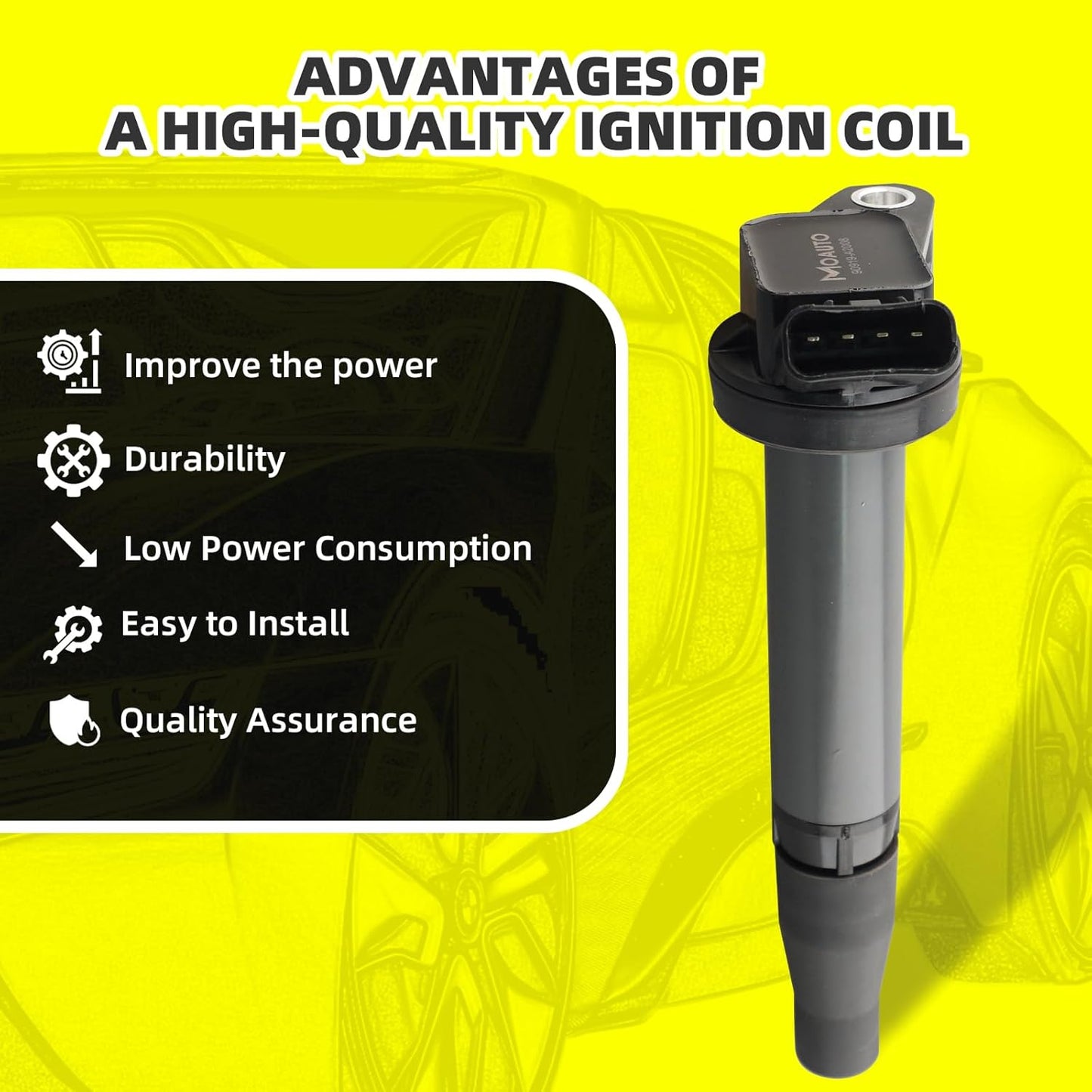 Set of 6 Ignition Coils Pack UF796 90919-A2008 & 6 PCS Iridium Spark Plugs Compatible with Lexus GS350 GS450h IS300 IS350 LC500h LS500h RC300 RC350 RX450h RX450hL Toyota Highlander Tacoma