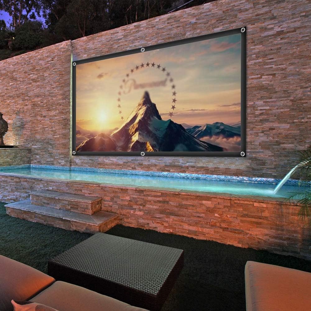 Thickened 100 inch Foldable Projector Screen 16:9 Matt White Front Rear Home Outdoor Theater Projection Screen