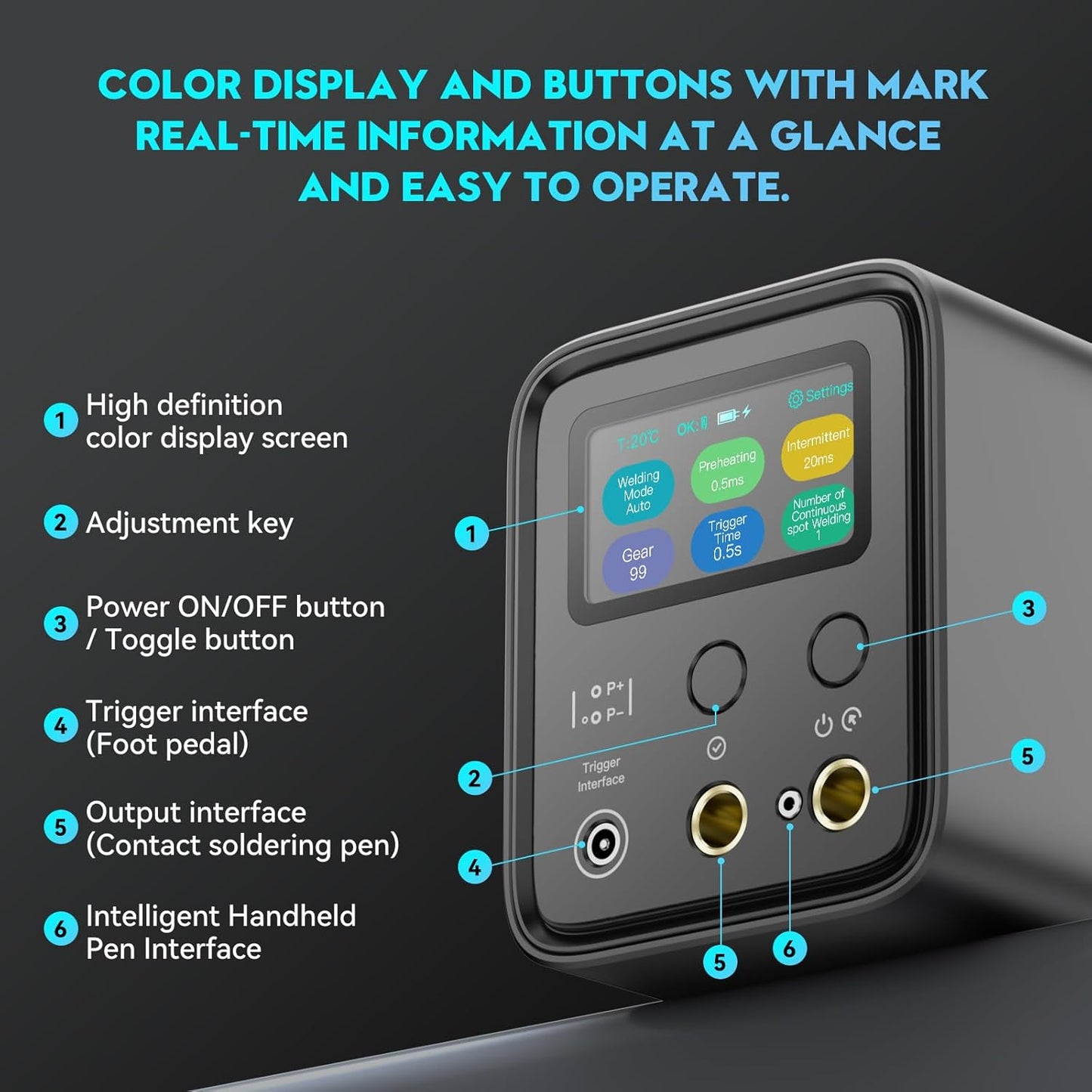 Capacitor Battery Spot Welder, AWithZ UF20B 10.5KW Spot Welder, 3-in-1 Auto & Manual & Foot Pedal Three Modes Welding Equipment for 18650/LiFePO4 Lithium Battery Pack Building with Foot Pedal