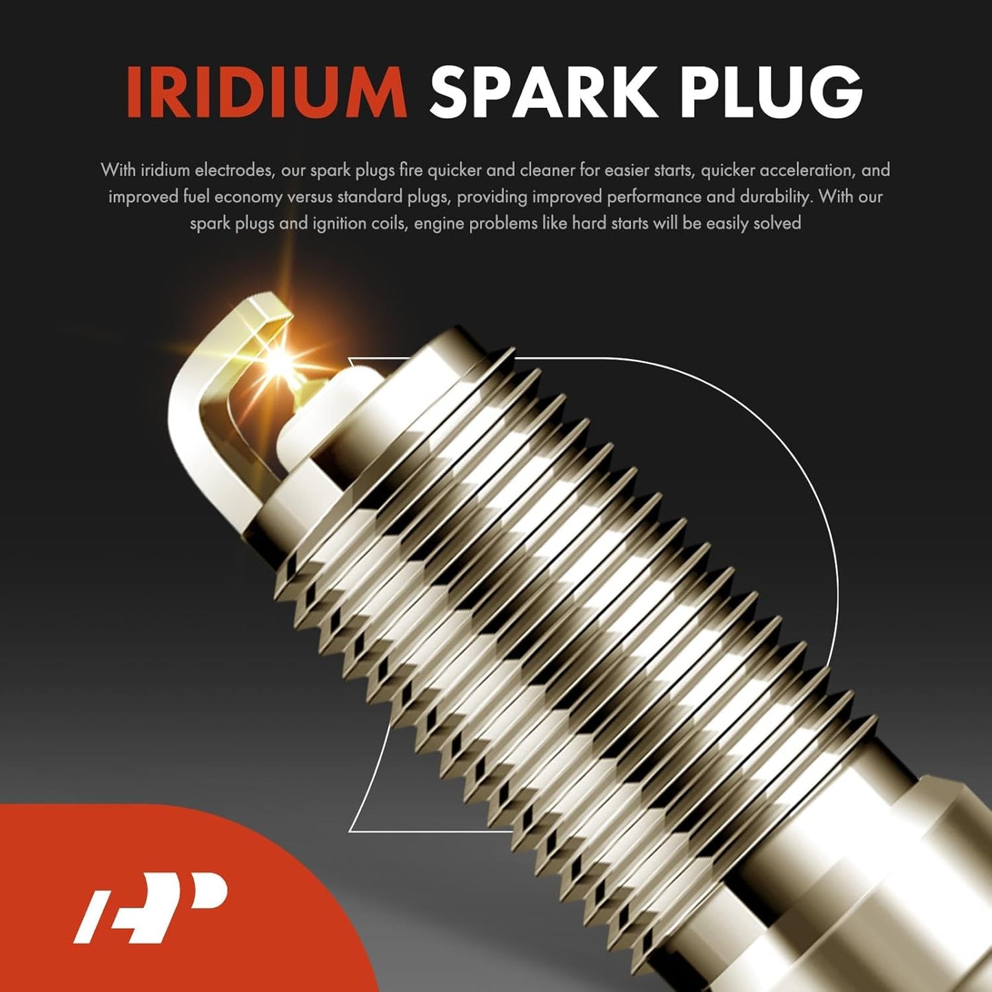A-Premium Yellow Set of 8 Ignition Coil Pack and Iridium Spark Plugs Compatible with Chevrolet Equinox, Malibu, Captiva Sport & GMC Terrain & Buick LaCrosse, Verano, Regal & Saab & Saturn & Pontiac