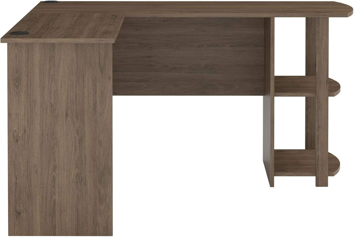 Ameriwood Home Dakota L-Desk with Bookshelves, Rustic Oak