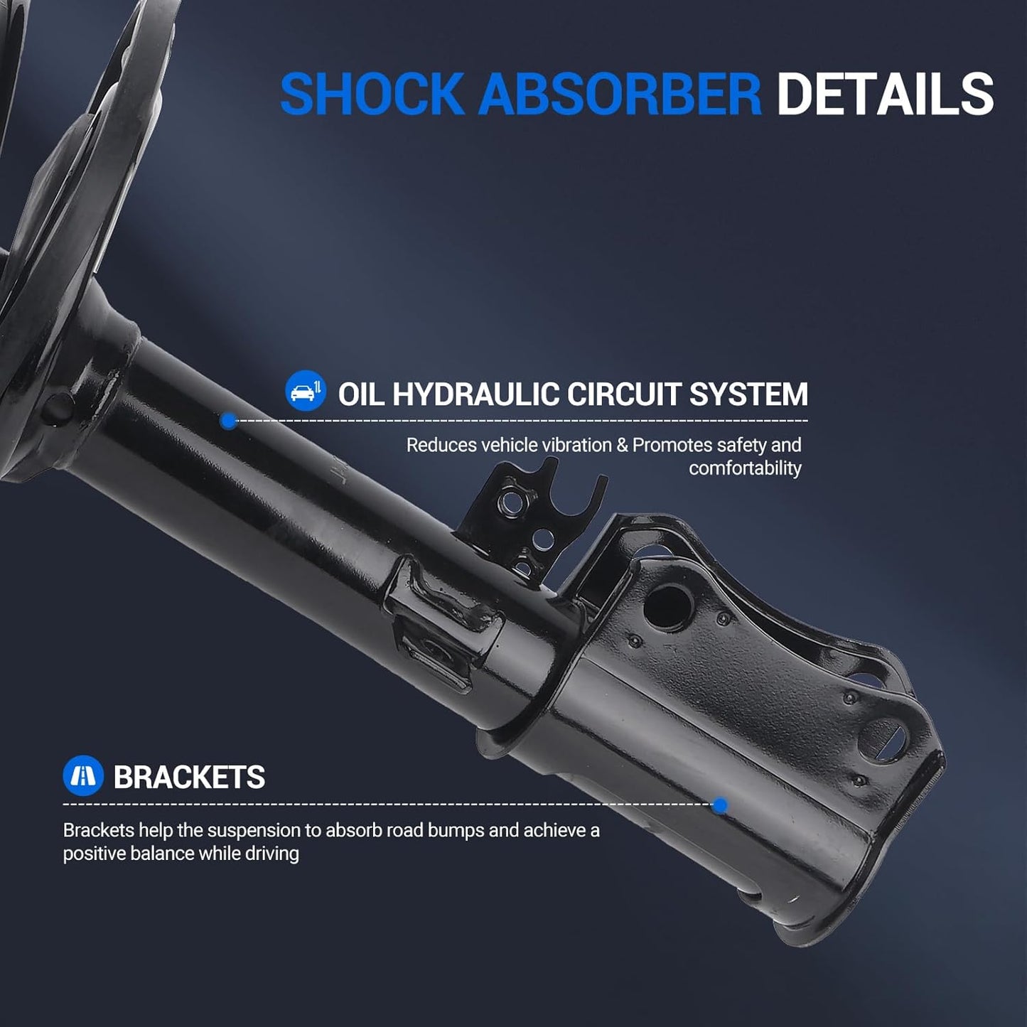 Autoround 172208 172207 Rear Complete Shock Absorber Compatible with Toyota Camry/Lexus ES330 2004 2005 2006, Left & Right Struts with Coil Spring Assembly