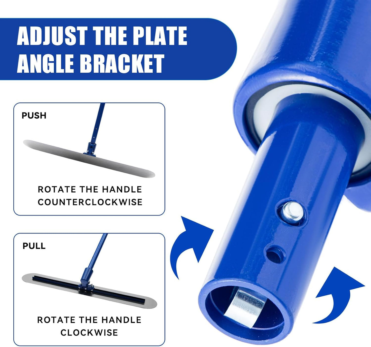 Stainless Steel Concrete Float - 46 x 8" Bull Float Concrete Finishing Tools Kit With 4 x 3.8 Feet Float Handle Concrete Surface Smoothing Tool