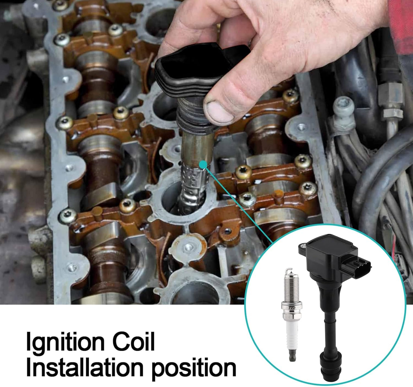 Set of 4 UF350 Ignition Coil Pack/4505 Spark Plugs(2.5L L4 Only) For Nissan Altima 2002 2003 2004 2005 2006,Sentra X-Trail 2002 2003 2004 2005 2006 2007 2008,X-Trail 2010 2011 2012 2013 224488H315