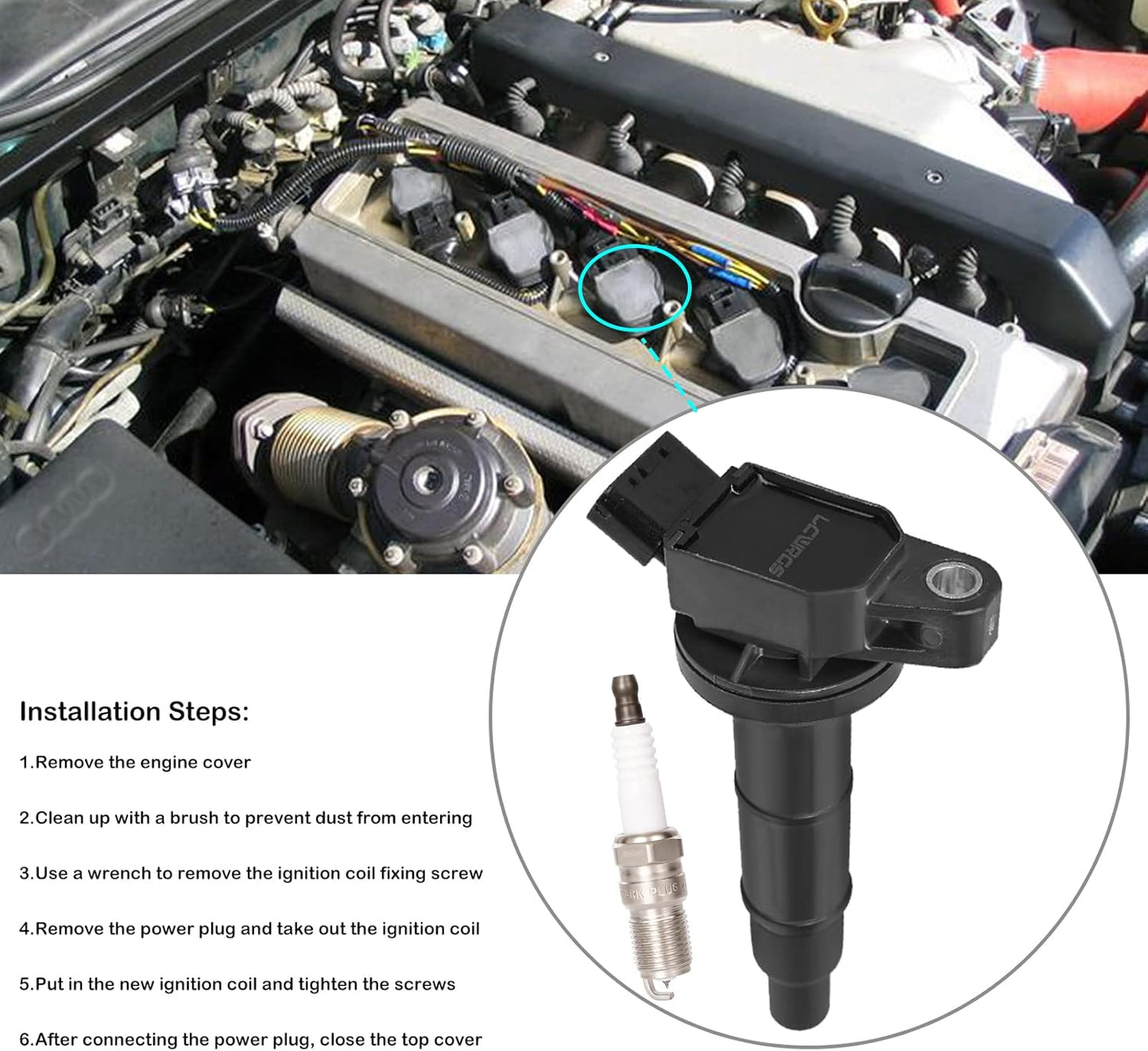 Set of 4 Ignition Coil Pack Iridium Spark Plugs for Toyota Camry Highlander RAV4 Matrix Solara Scion TC xB 2002 2003 2004 2005 2006 2007 2008 2009 2010 2011 2012 Coils Spark Plugs 2.4 L4 UF333