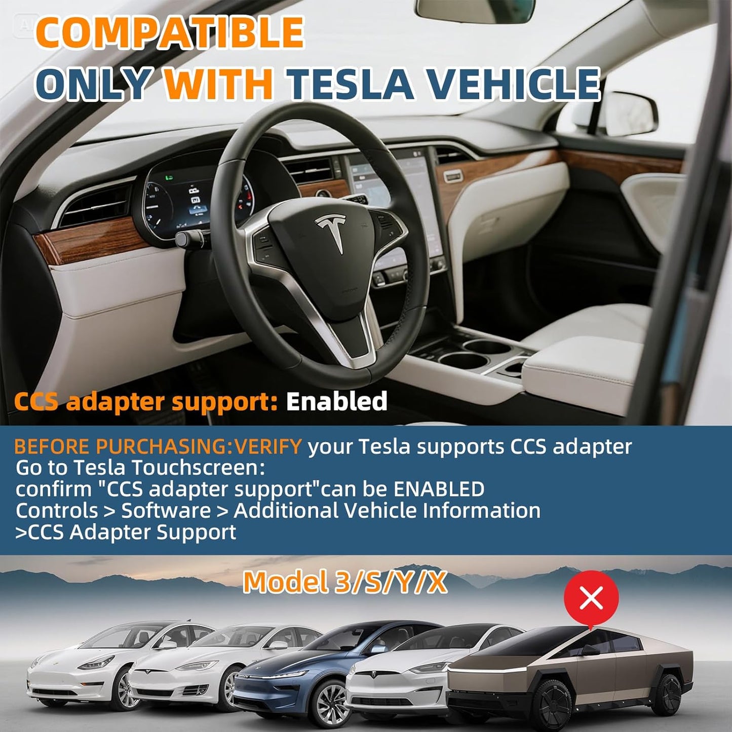 Ampnova 2025 Tesla Supercharger Adapter Pro 2-in-1 CCS1 & J1772 to NACS 250kW Ultra-Fast Charging Compatible with All Tesla Models (Y\/3\/S\/X) Works with Level 1\/2\/3 Stations