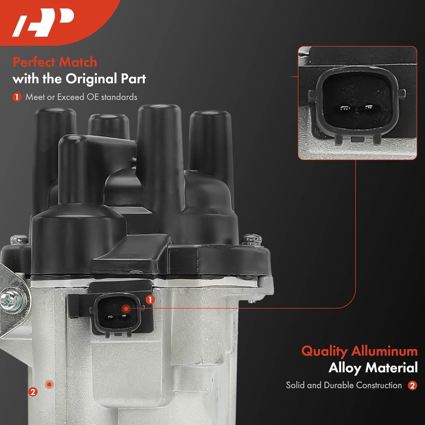 A-Premium Ignition Distributor with Cap and Rotor Compatible with Nissan H20 H20-II H20-2 K15 K25 TCM Forklift