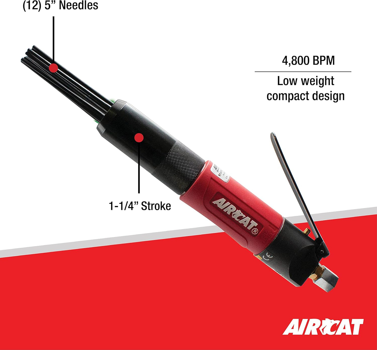 AIRCAT Pneumatic Tools 6390: Compact Needle Scaler 4,800 Blows per Minute