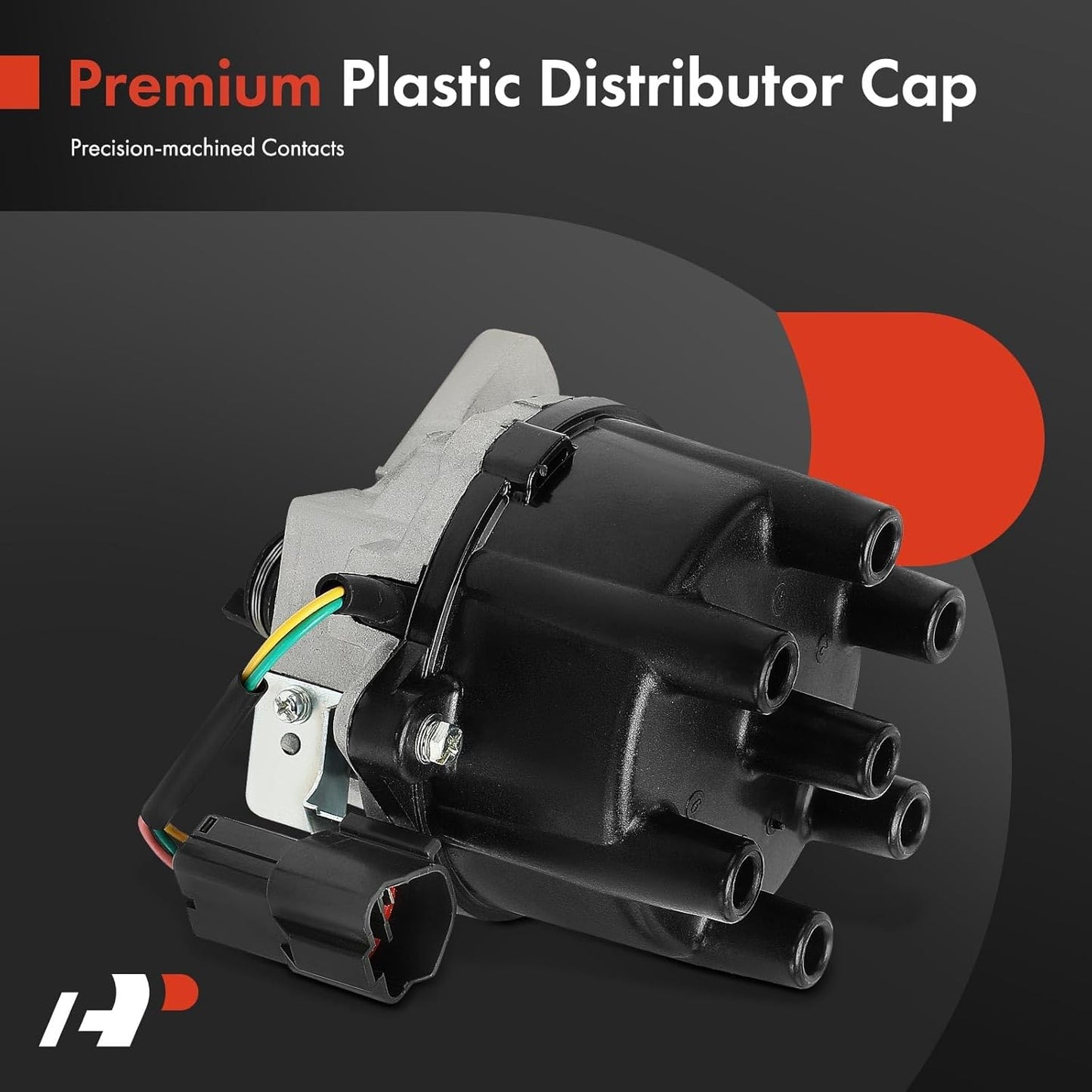 A-Premium Ignition Distributor with Cap and Rotor Compatible with Honda Accord 1995 1996 1997, 2.7L, Replace# 30105P0GA02, HT03