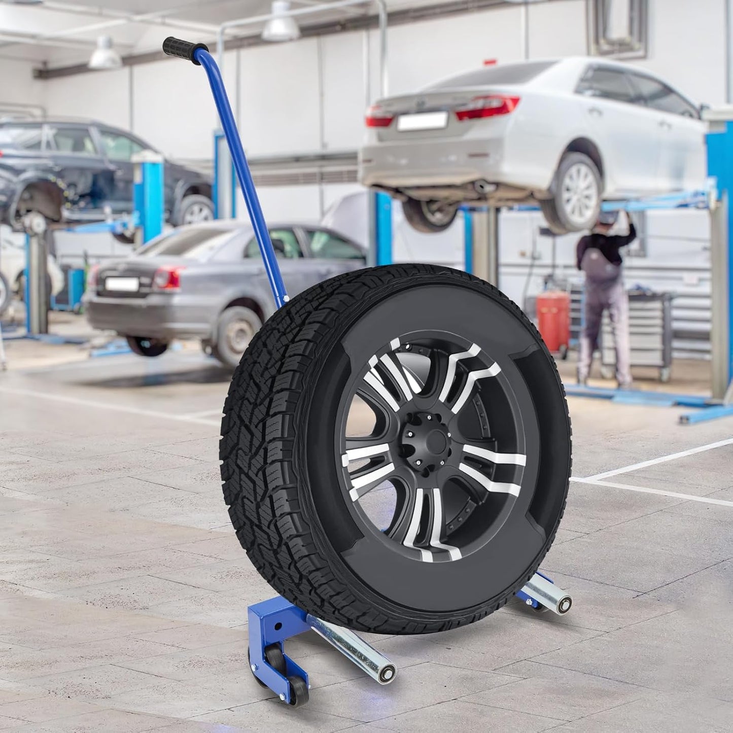 Adjustable Tire Moving Cart Tool | 500 lbs Heavy Duty Truck Tire Dolly | Tire Lift Perfect for Workshop and Garage