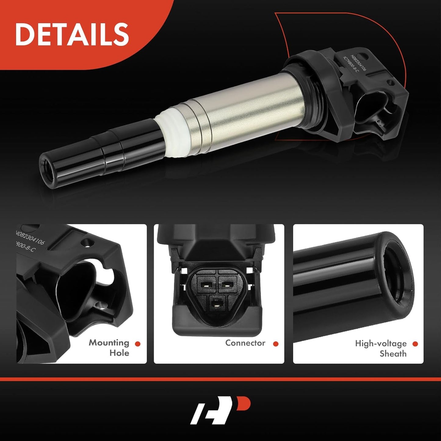 A-Premium Engine Ignition Coil Pack Compatible with BMW X5 2016-2018, 550i GT xDrive, 750i, 750i xDrive, X6, 650i, 650i Gran Coupe, 650i xDrive, Alpina B7, M5, M6, M6 Gran Coupe, 4.4L, 8-PC Set