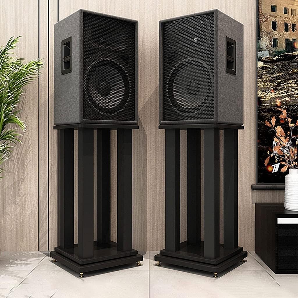 Audio Stand Audio Stand Metal Base Tray Frame Surround Desktop Stand Multimedia Stand Floor Speaker Stand 2 Black Speaker Wall mounts(S-70)