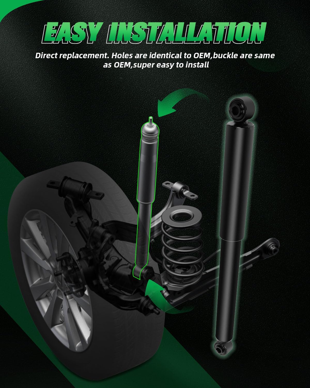 Shocks,SCITOO Rear Gas Struts Shock Absorbers Fit for 2000-2006 for Chevrolet Suburban 1500/Tahoe,2000-2006 for GMC Yukon,2000-2006 for GMC Yukon XL 1500/XL 2500 344384 34692 Set of 2