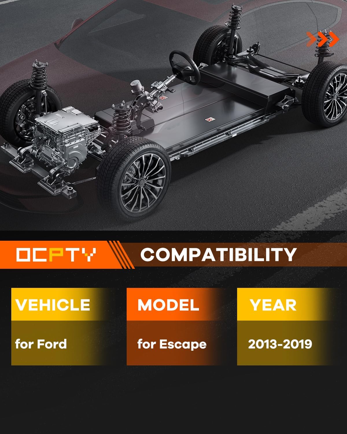 Spring Strut Assembly, OCPTY Complete Struts Shocks Fit for 2014-2019 for Ford for Escape FWD | 2014-2015 for Ford for Escape FWD and AWD 172751 172750 Replace Strut Front Pair