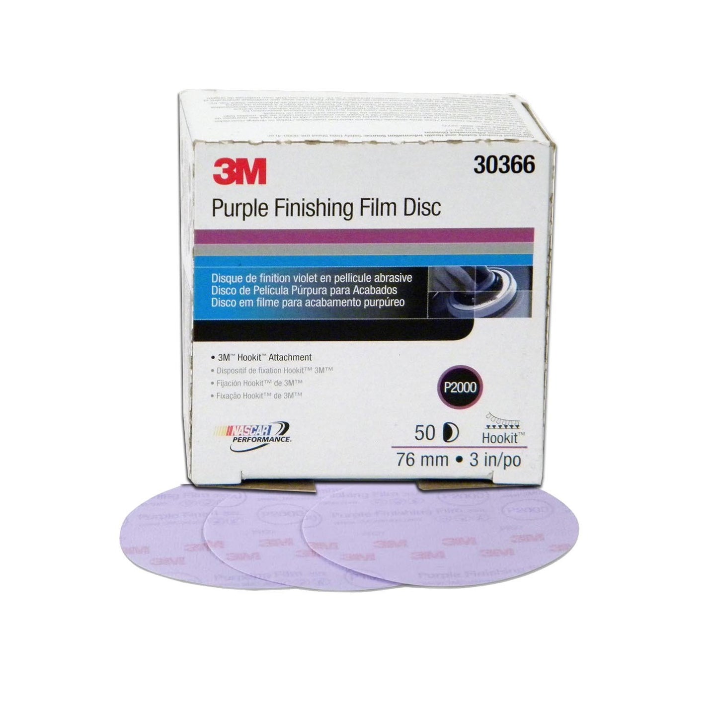 3M Hookit Purple Finishing Film Abrasive Disc 30667, 6 in, 1500+ Grade, 50 Pack, Clear Coat Sanding, Paint Finishing, Defect Removal, Long Lasting