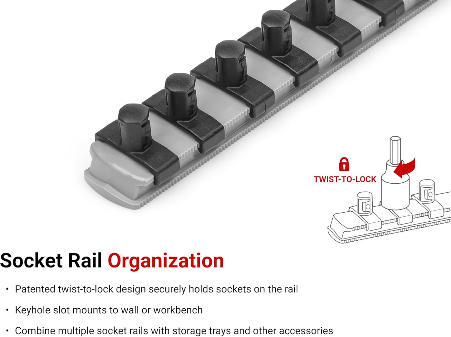 TEKTON 3/8 Inch Drive Torx Bit Socket Set with Rail, 12-Piece (T10-T60) | SHB91103