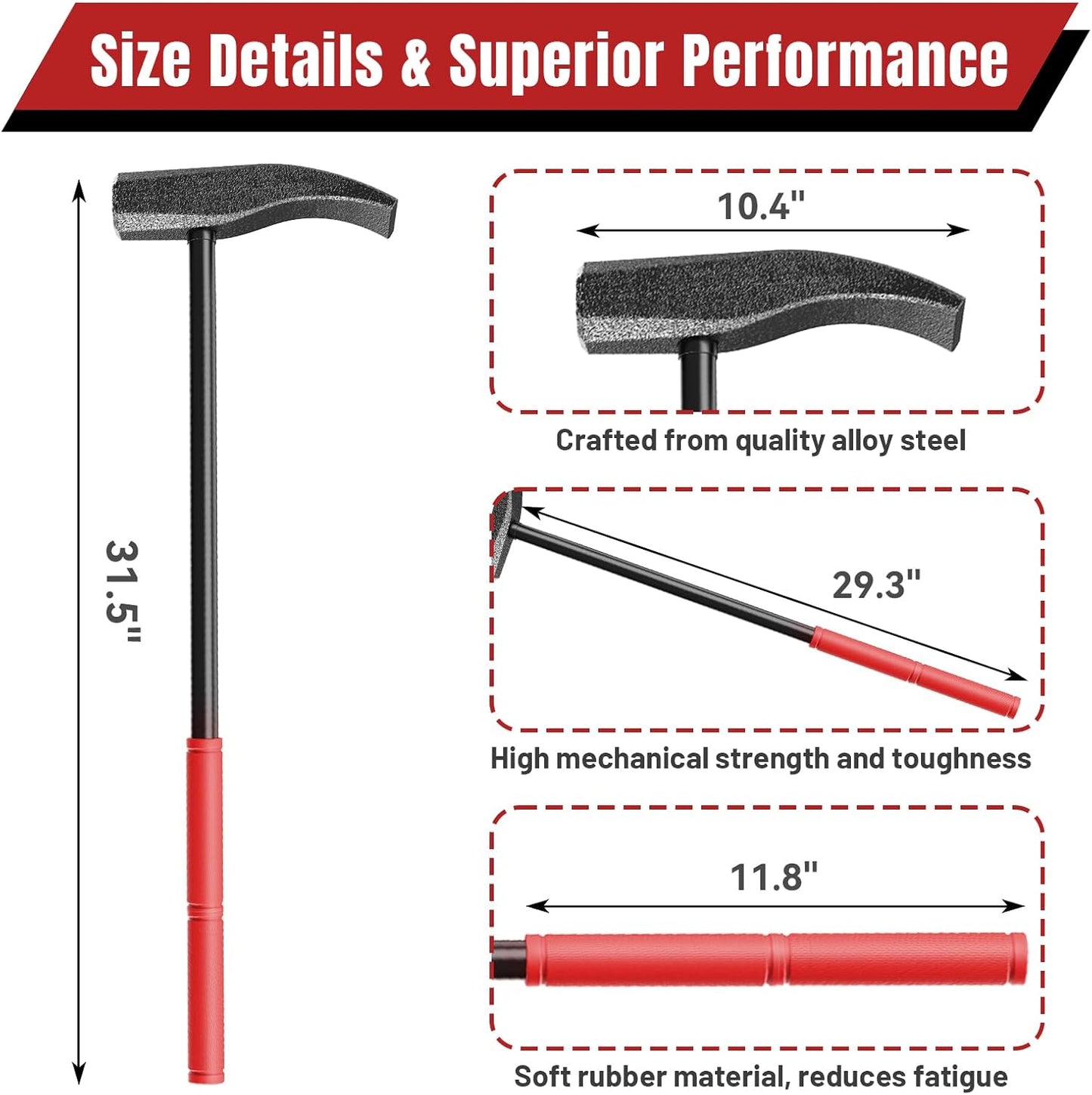 Tire Hammer, 35429 Tire Bead Breaker Tool for Tire Removal, Tire Tools for Changer Tires, Semi Truck Tire Changing Tools For Passenger Car Truck Bus ATV UTV Farm Tractor Aircraft Tires