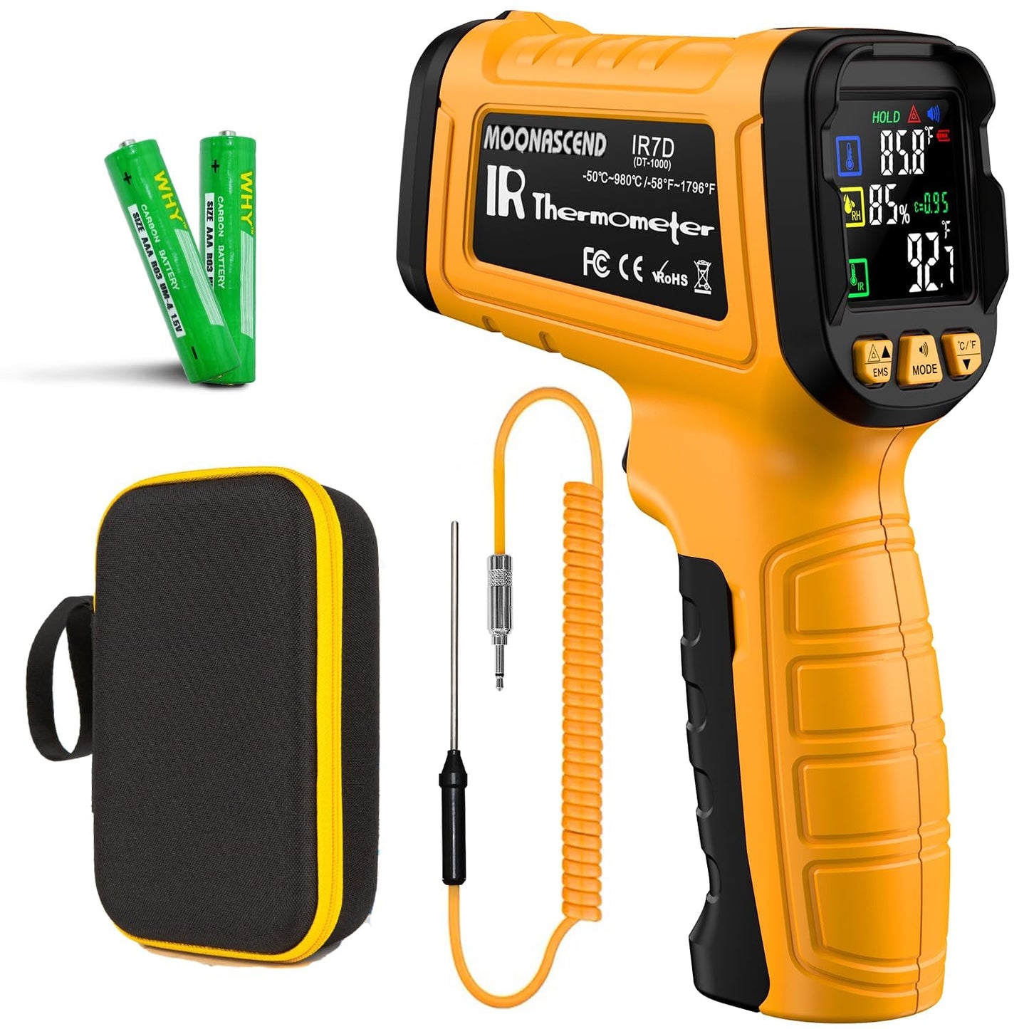 50:1 Infrared Thermometer Gun, -58°F to 2732°F Non-Contact Laser Temperature Gun for Cooking, Pizza Oven, Reptile, Griddle, Digital Heat Gun for HVAC and Industrial Use.