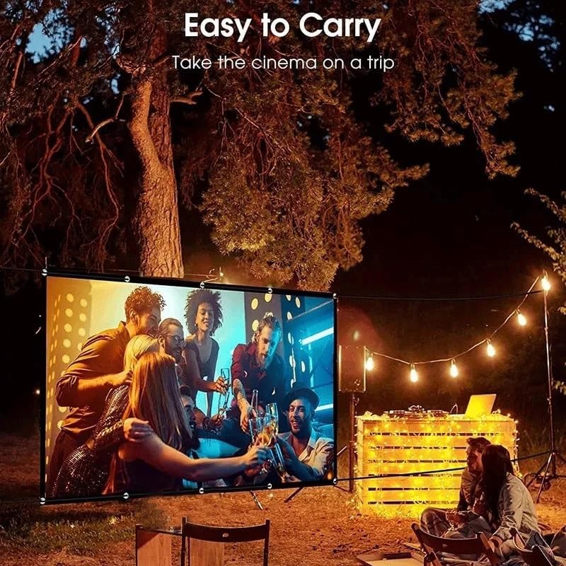 ZHCHAO Polyester Material Projection 3D Soft Screen Washable and Foldable Easy to Fold without Punching Hooks(120 inch)