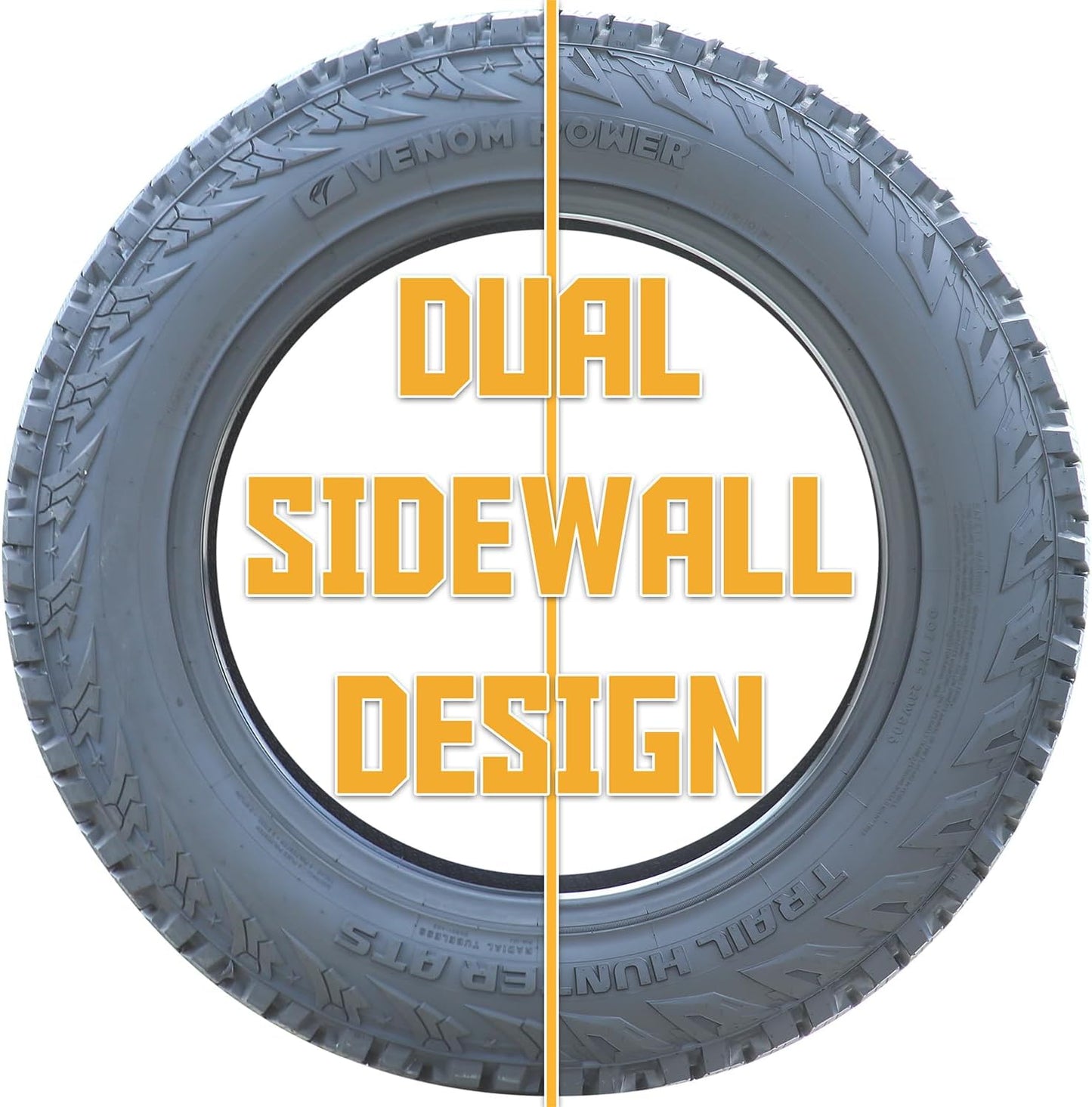 Venom Power Trail Hunter ATS A/T Truck/SUV All-Terrain Off-Road Radial Tire-245/55R19 245/55/19 245/55-19 103V Load Range SL 4-Ply BSW Black Side Wall