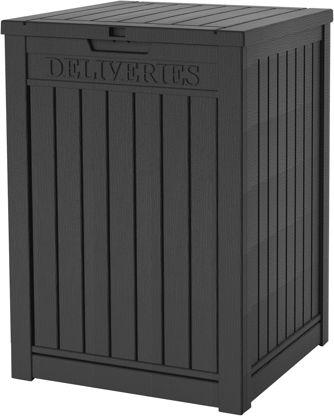 200 Gallon Outdoor Storage Box - Waterproof Patio Deck Box for Outside Deliveries, All-Weather Resin Bin with Lock for Cushions & Tools, UV-Resistant, Matte Black