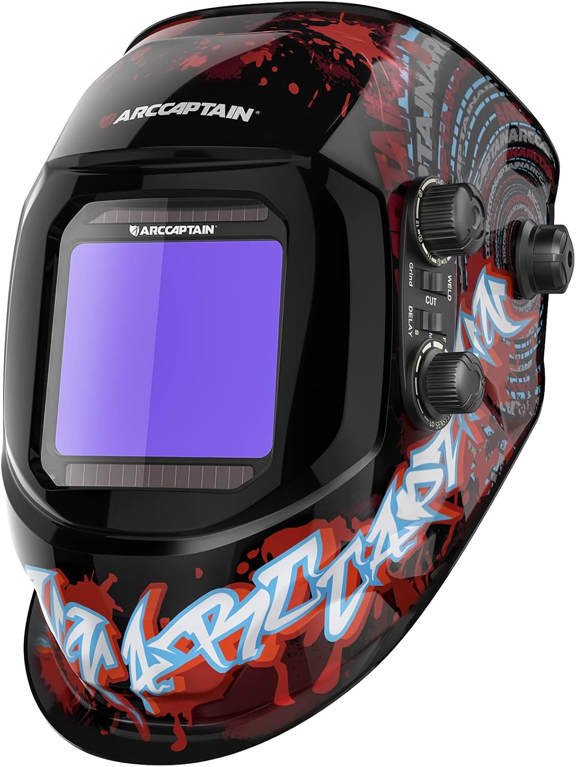 ARCCAPTAIN Welding Helmet Auto Darkening, 3.94"X3.66" Large Viewing Screen True Color Welding Hood with 4 Arc Sensor Solar Powered, Wide Shade 4-5/5-9/9-13 for ARC TIG MIG Welding Helmets for Men
