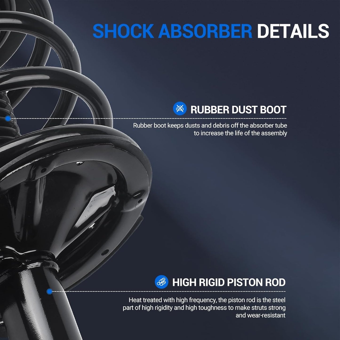 Autoround 271427 271426 Front Left and Right Complete Strut Shock Absorber Compatible with Nissan Altima 2002 2003 2004 2005 2006 2.5L Models Only, Driver and Passenger Side